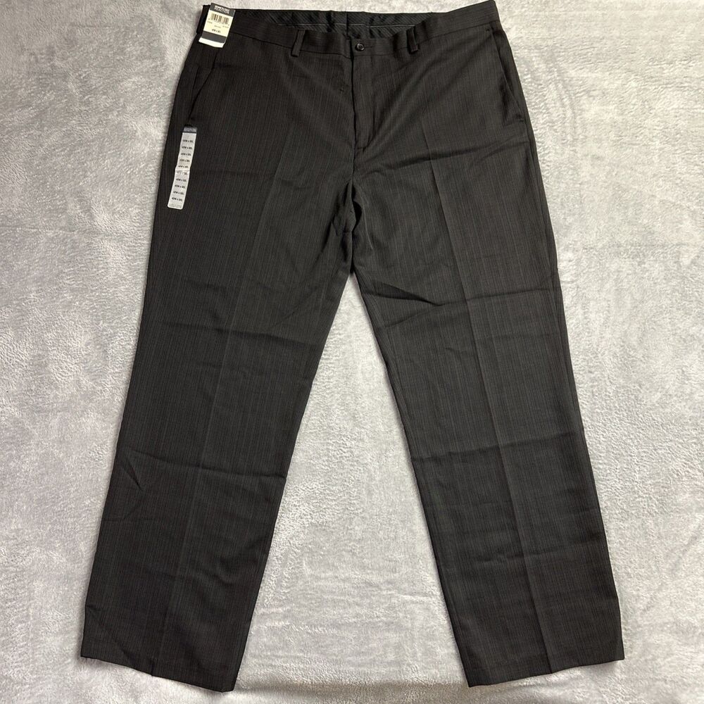 Kenneth Cole Reaction Mens Pants 42x32 Black Striped NWT